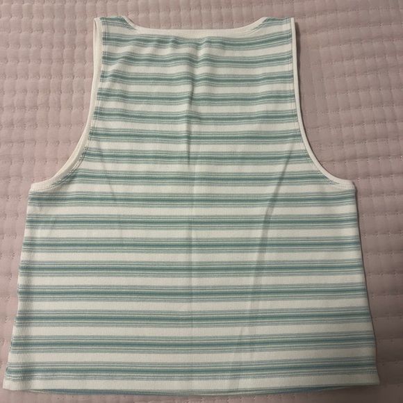 American Eagle Blue/Green Stripe Tank Top - Picture 2 of 3